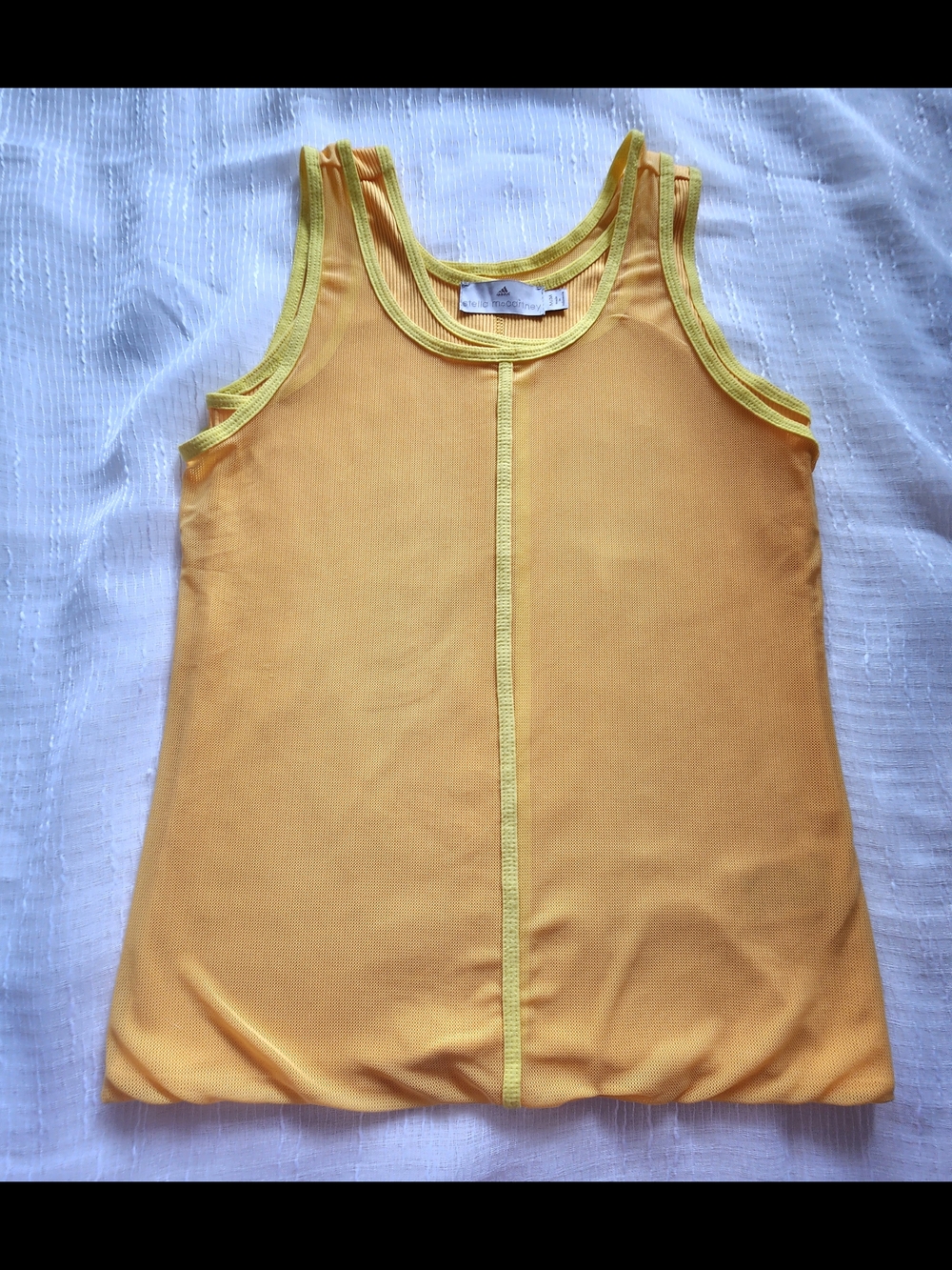 Adidas by Stella McCartney Yellow Contrast-Trim Athletic Tank